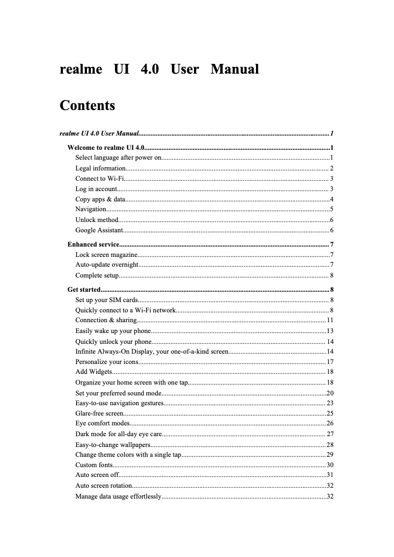 Page n°1 - Manuel utilisateur Realme Narzo 60 Pro