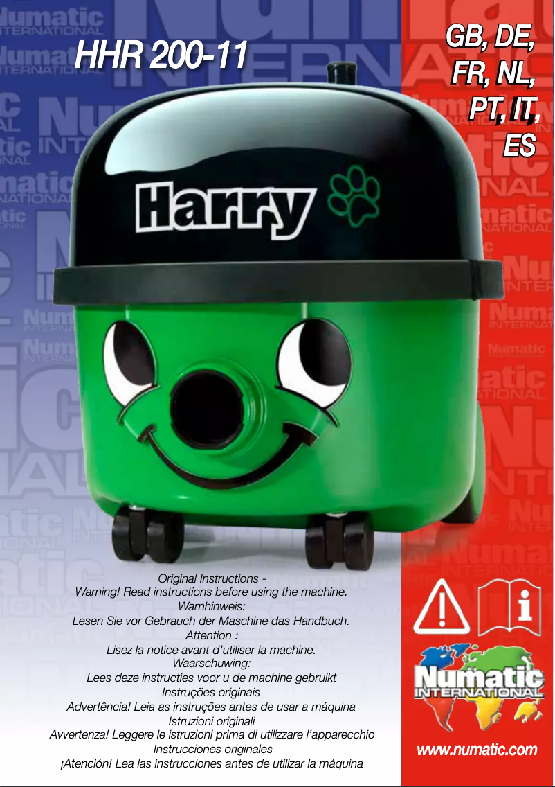 Page 1 de la notice Manuel utilisateur Numatic Harry Pets HHR-202