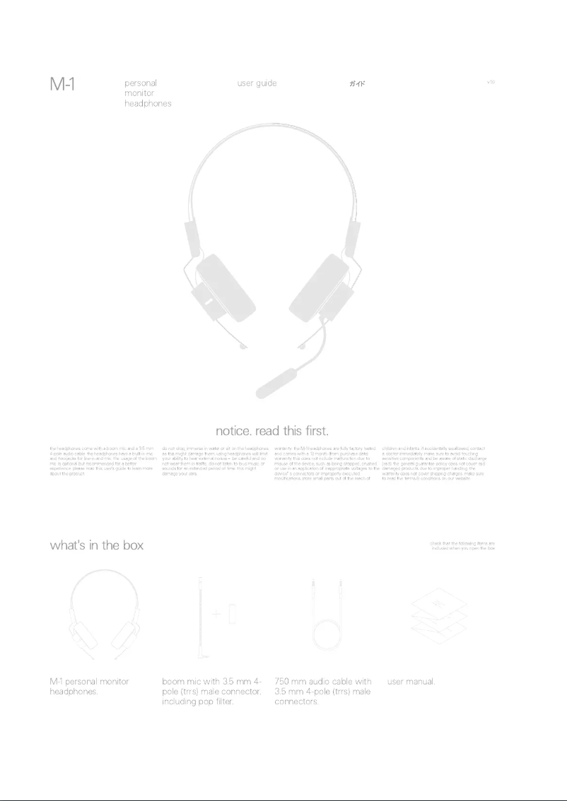 Page 1 de la notice Manuel utilisateur Teenage Engineering M-1