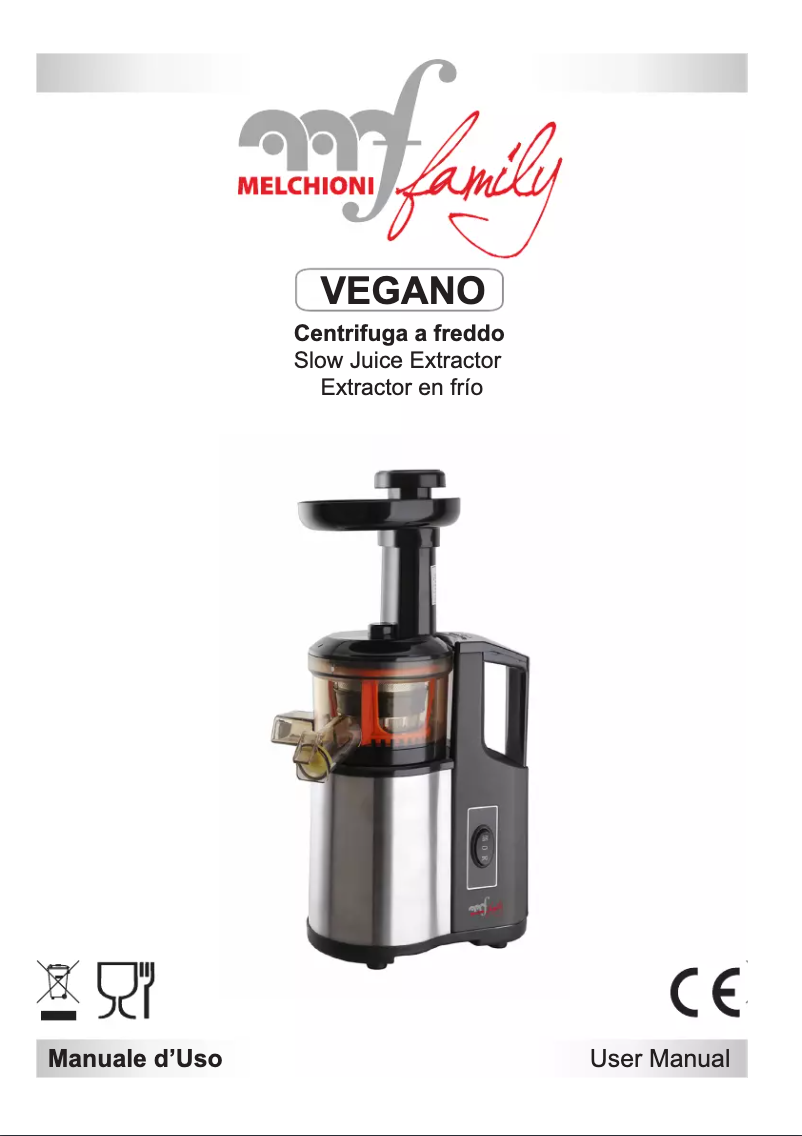 Page 1 de la notice Manuel utilisateur Melchioni VEGANO