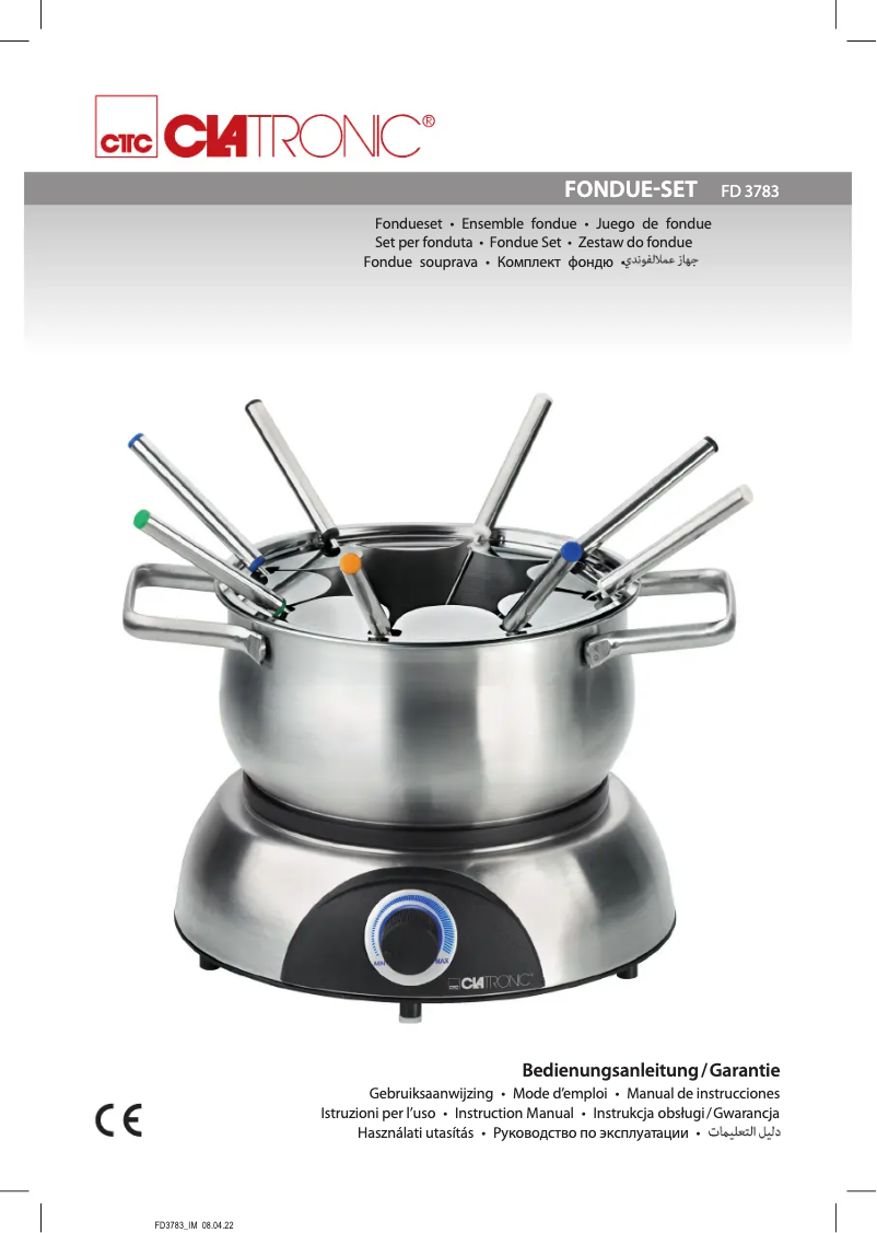 Page 1 de la notice Manuel utilisateur Clatronic FD 3783