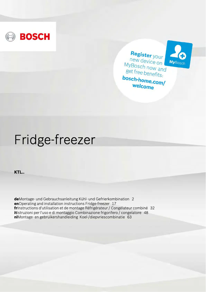 Image de la première page du manuel de l'appareil KTL15NWFA