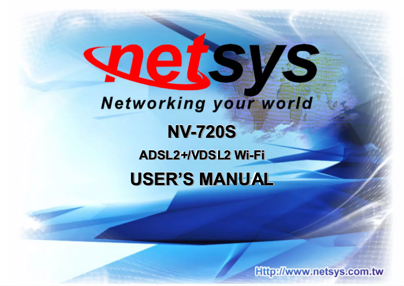 Page n°1 - Manuel utilisateur Netsys NV-720S
