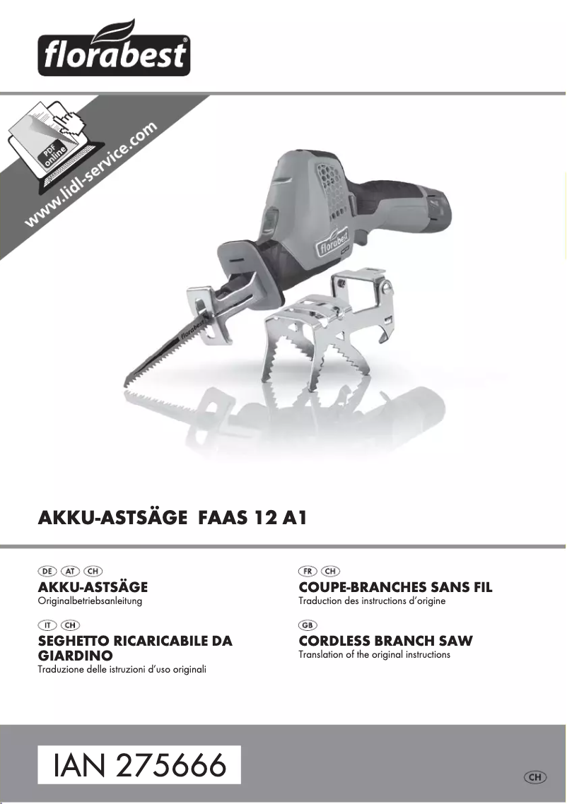 Page 1 de la notice Manuel utilisateur Florabest AAS 12 A1