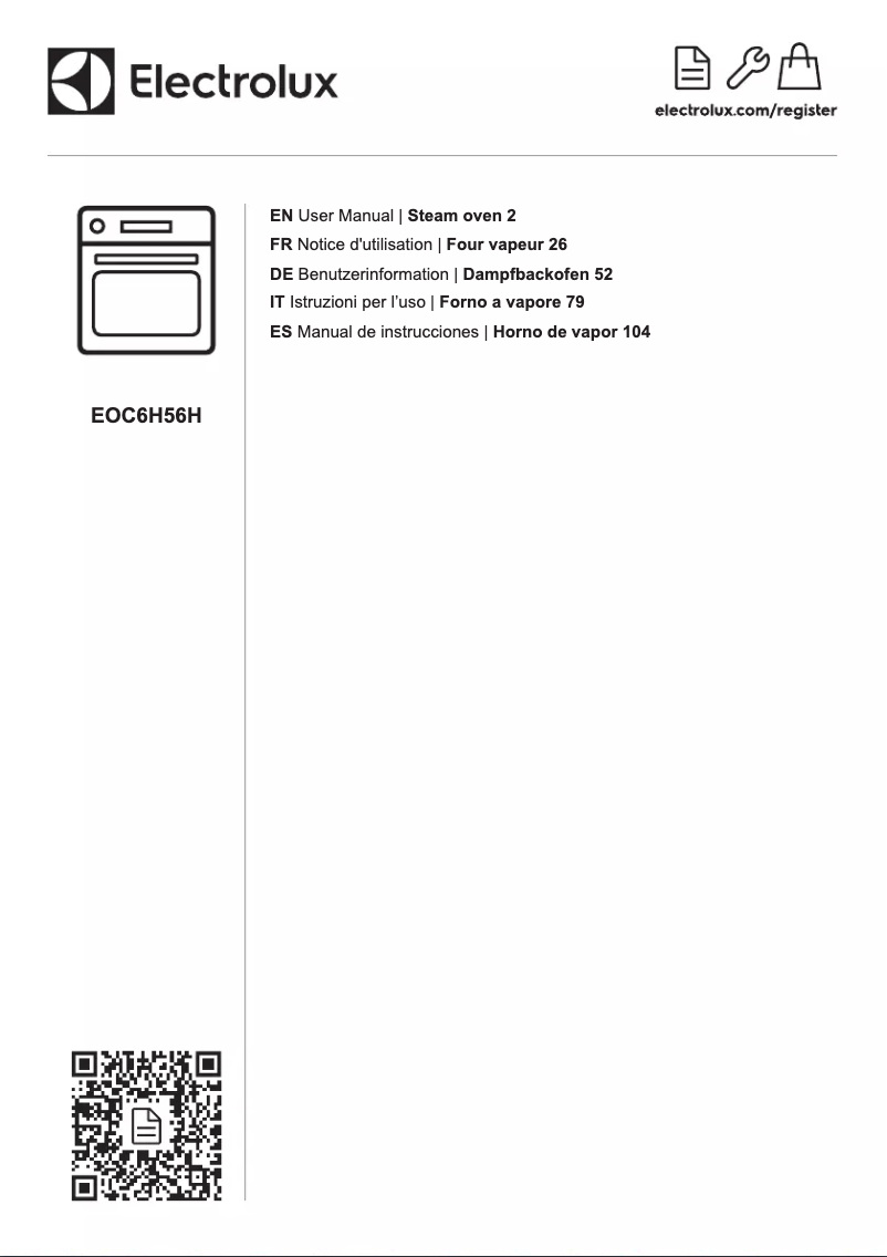 Página 1 del manual Manual de usuario Electrolux EOC6H56H