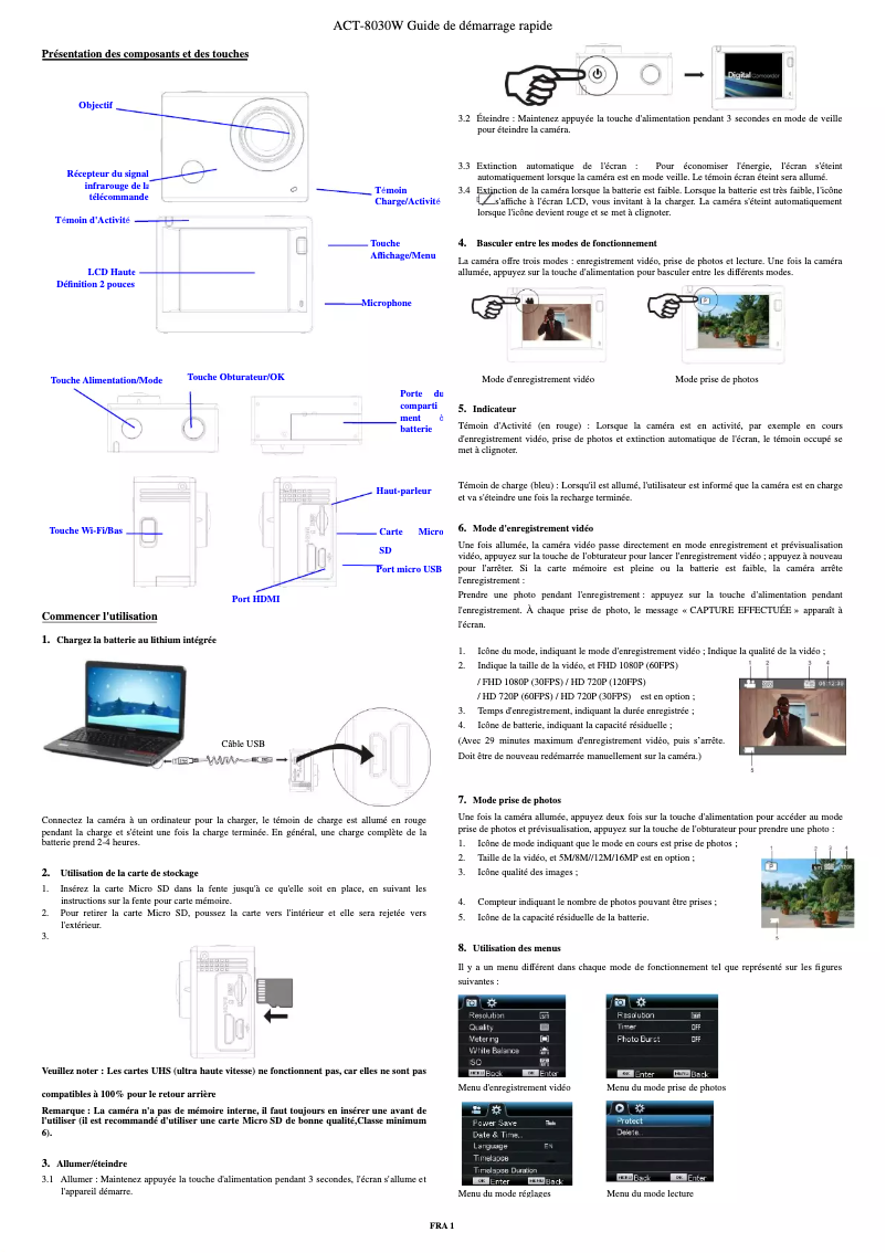 Imagen de la primera página del manual del dispositivo ACT-8030W MK2