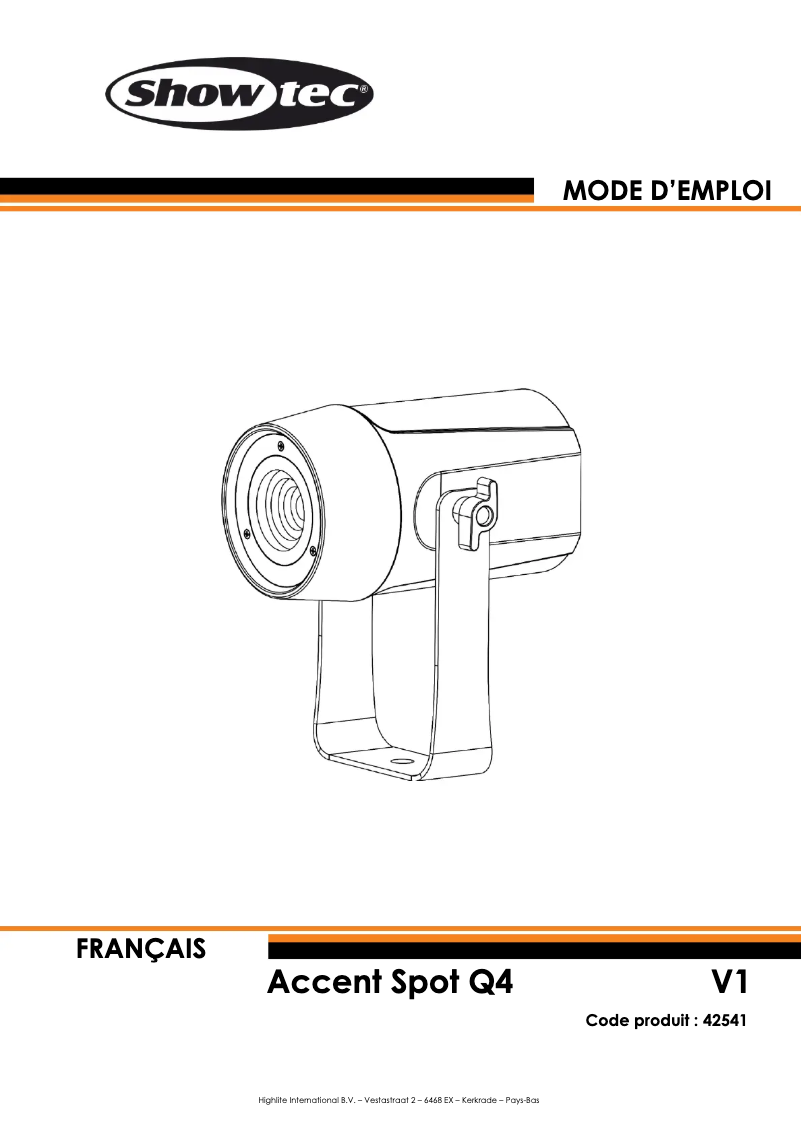 Imagen de la primera página del manual del dispositivo Accent Spot Q4