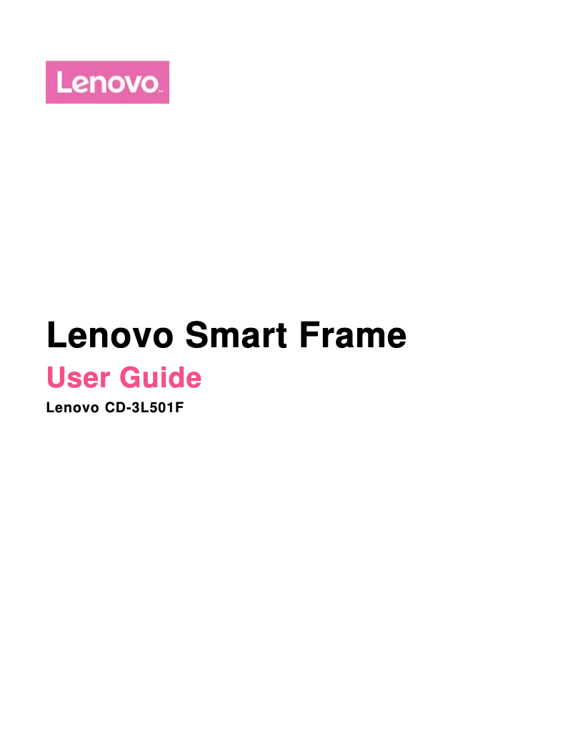 Page n°1 - Manuel utilisateur Lenovo CD-3L501F