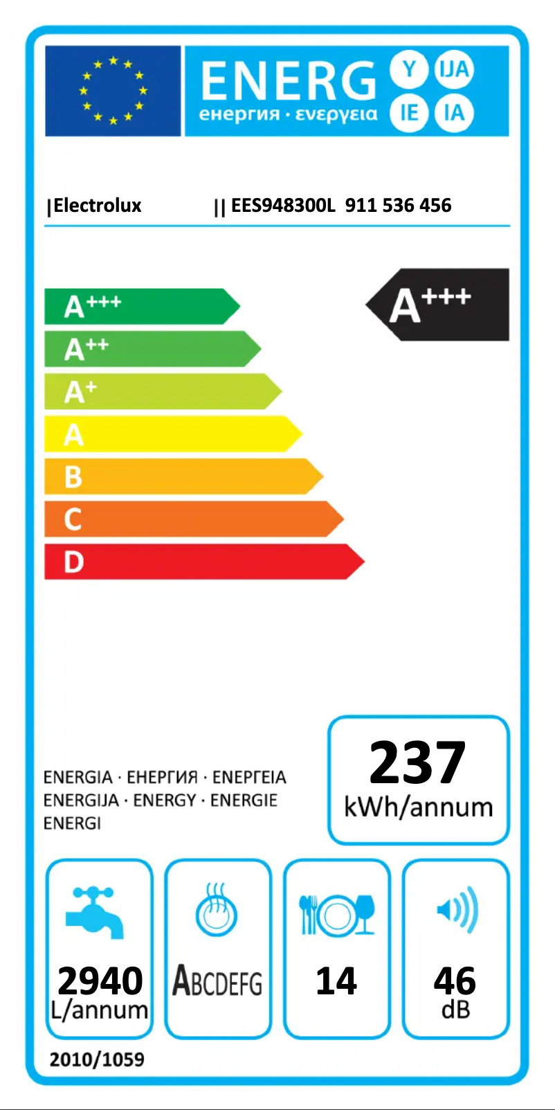 Image de la première page du manuel de l'appareil EES948300L