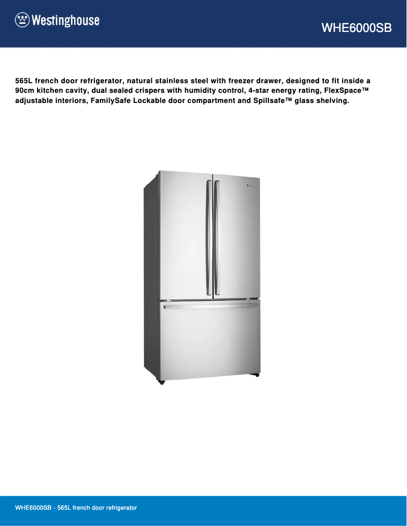 Image de la première page du manuel de l'appareil WHE6000SB