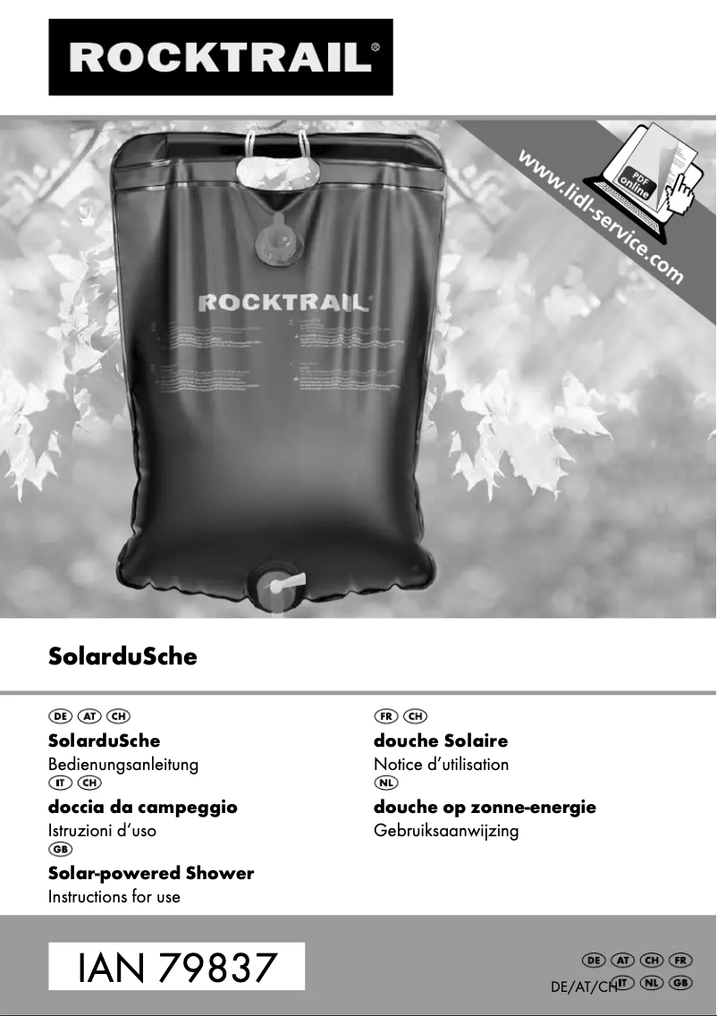 Page n°1 - Manuel utilisateur Rocktrail Solar Douche