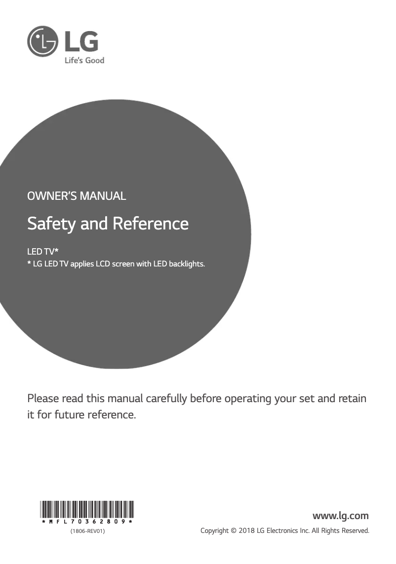 Page 1 de la notice Manuel utilisateur LG 43LK5100PLB