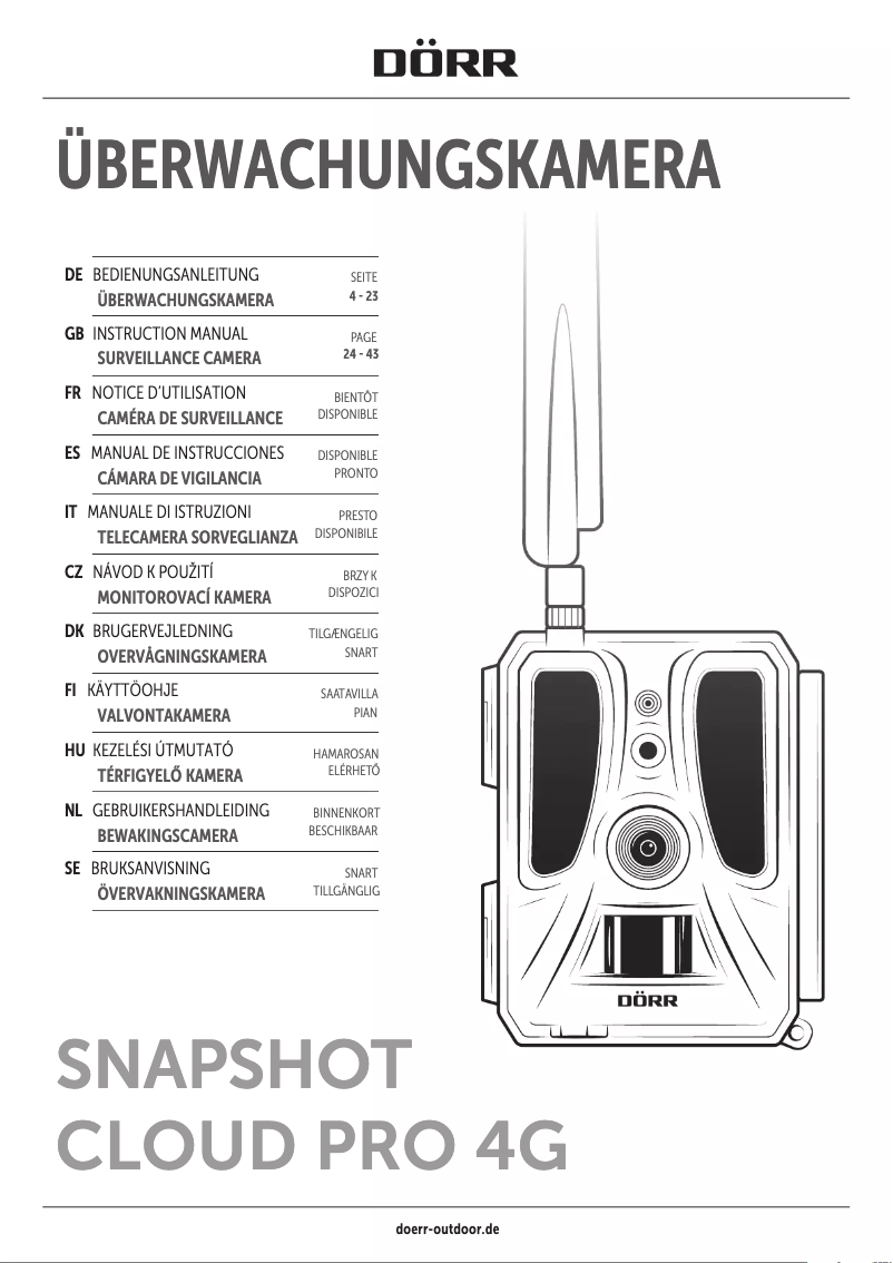 Image de la première page du manuel de l'appareil SnapShot Cloud Pro 4G