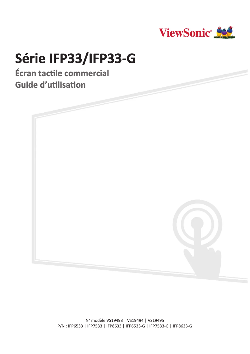 Page 1 de la notice Manuel utilisateur Viewsonic IFP6533