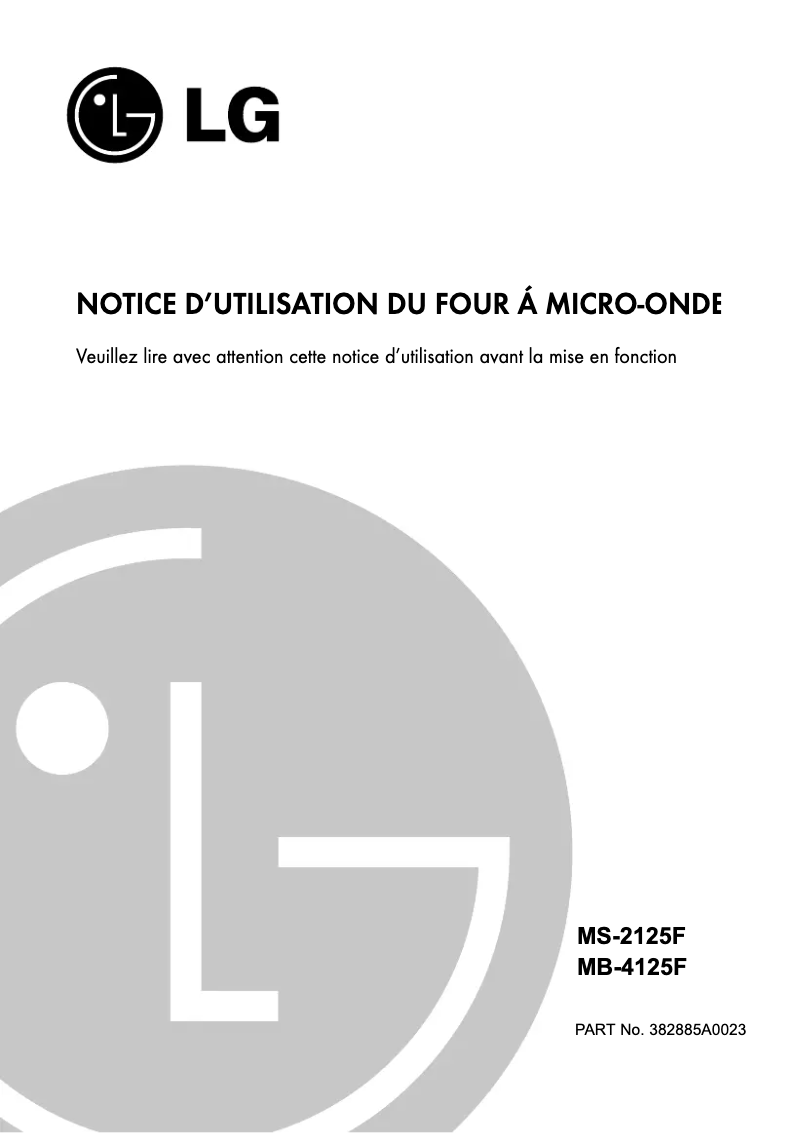 Page 1 de la notice Manuel utilisateur LG MB-4024B