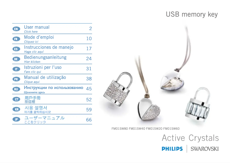 Page n°1 - Manuel utilisateur Philips Swarovski FM01SW81
