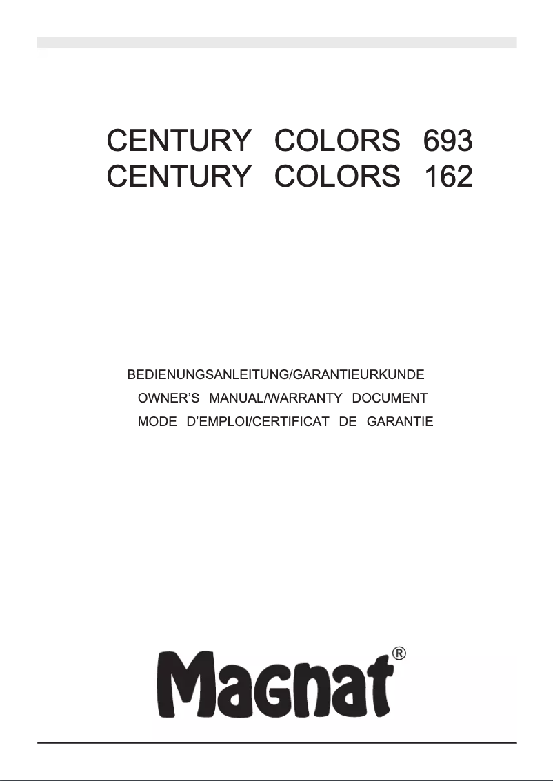 Página 1 del manual Manual de usuario Magnat Century Colors 162