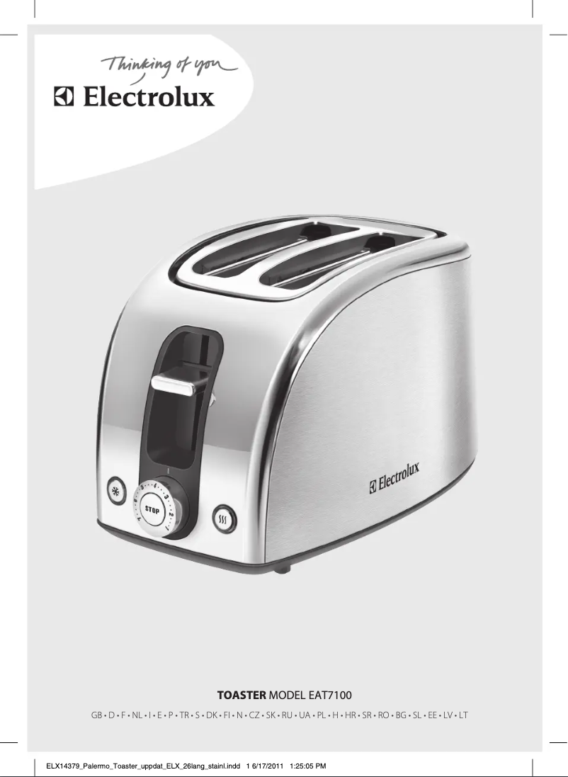 Page 1 de la notice Manuel utilisateur Electrolux EAT7100R