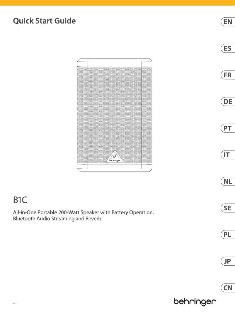 Page 1 de la notice Manuel utilisateur Behringer B1C