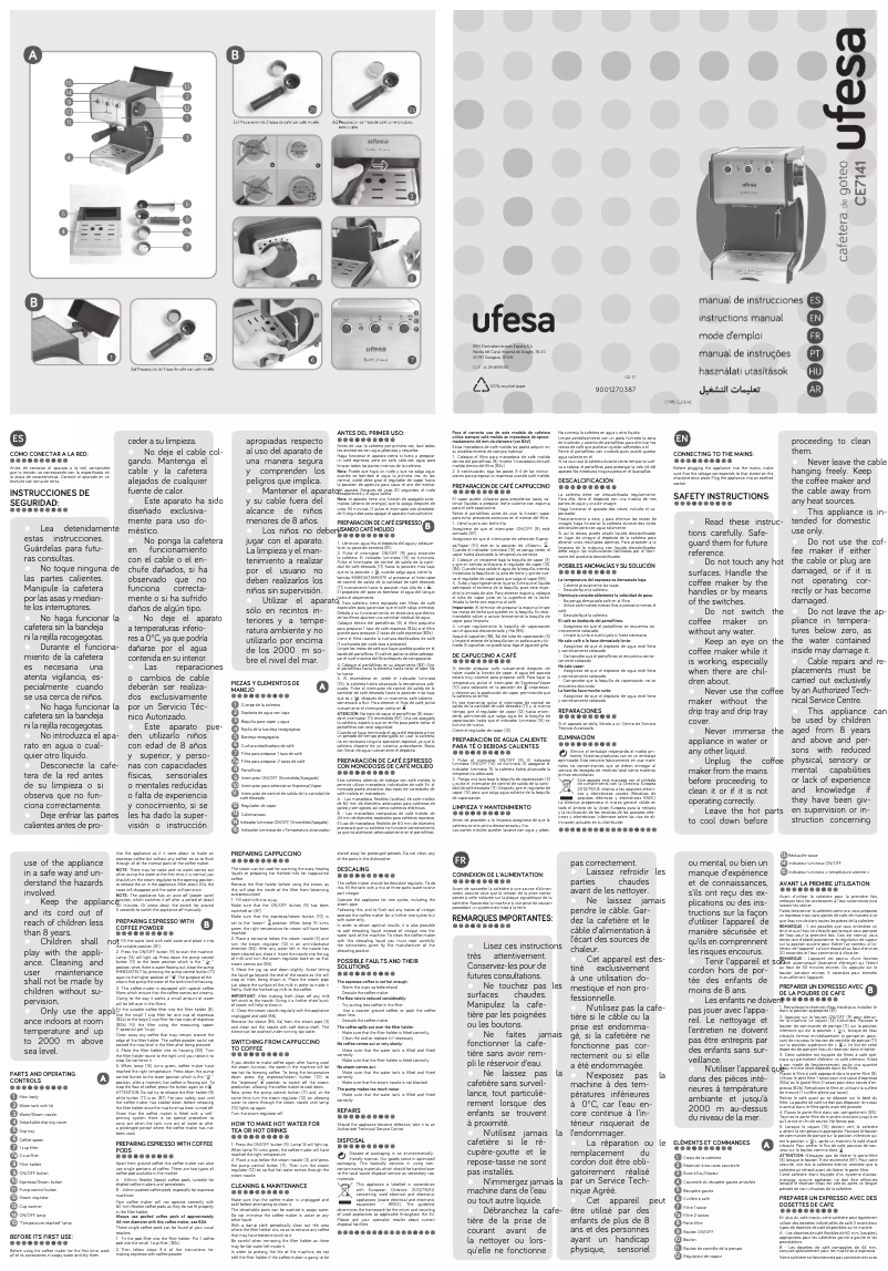 Page 1 de la notice Manuel utilisateur Ufesa CE7141