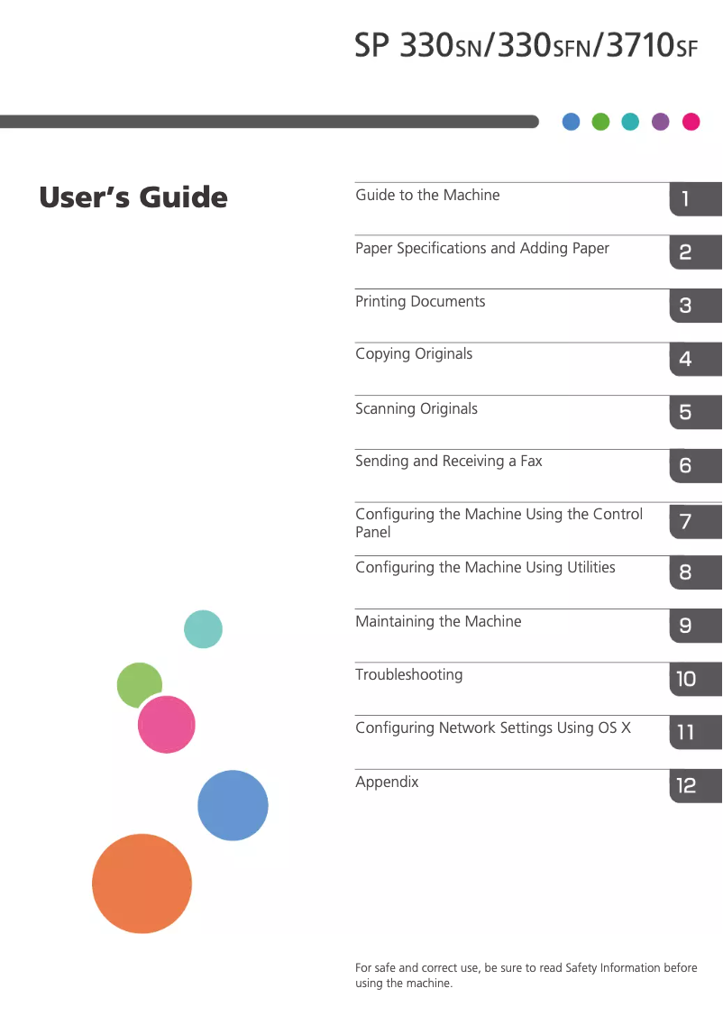 Page n°1 - Manuel utilisateur Ricoh SP 3710SF