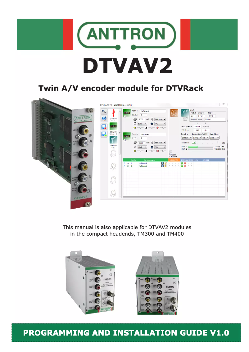 Page n°1 - Manuel utilisateur Anttron DTVAV2