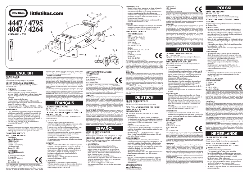 Page n°1 - Manuel utilisateur Little Tikes Large Picnic Table