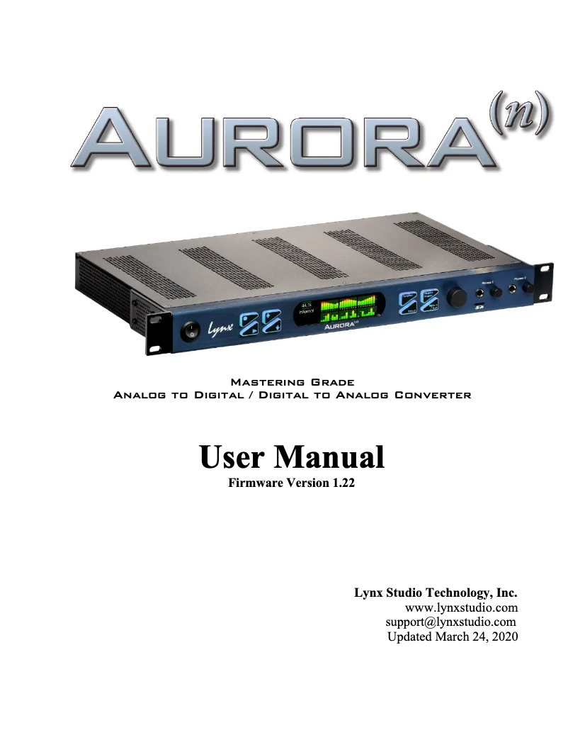 Página 1 del manual Manual de usuario Lynx Aurora 8