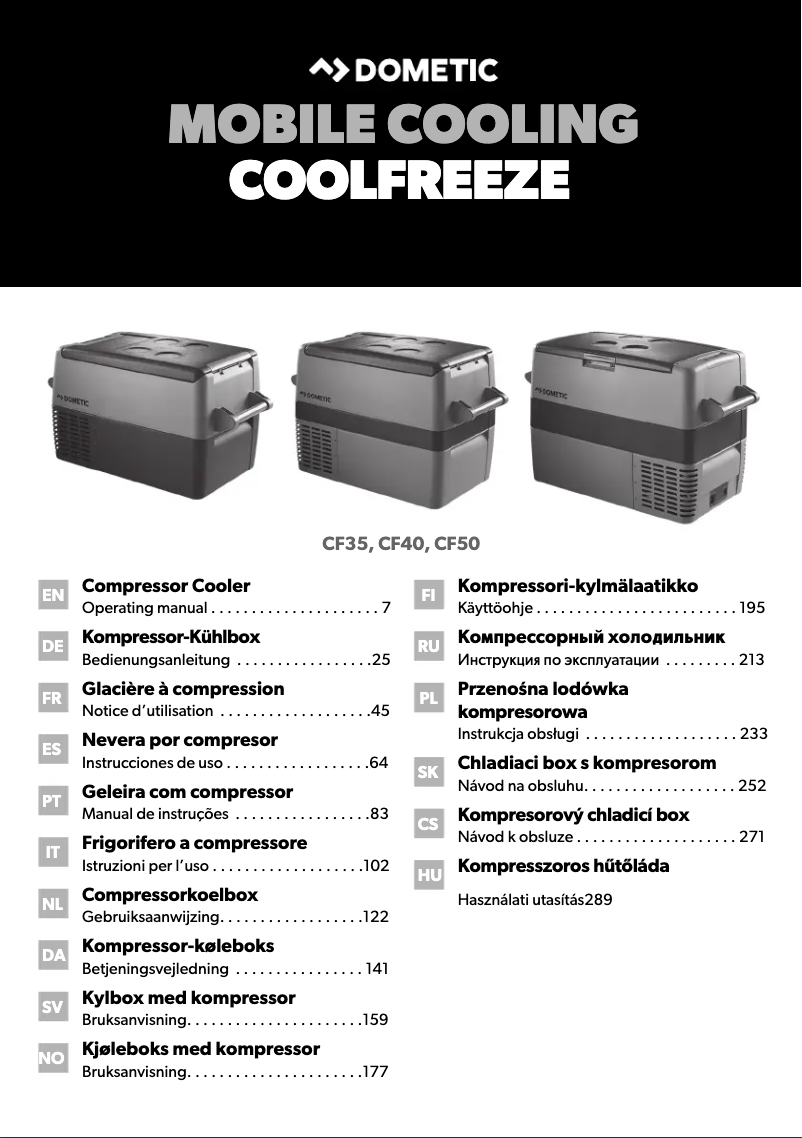 Image de la première page du manuel de l'appareil CoolFreeze CF 50