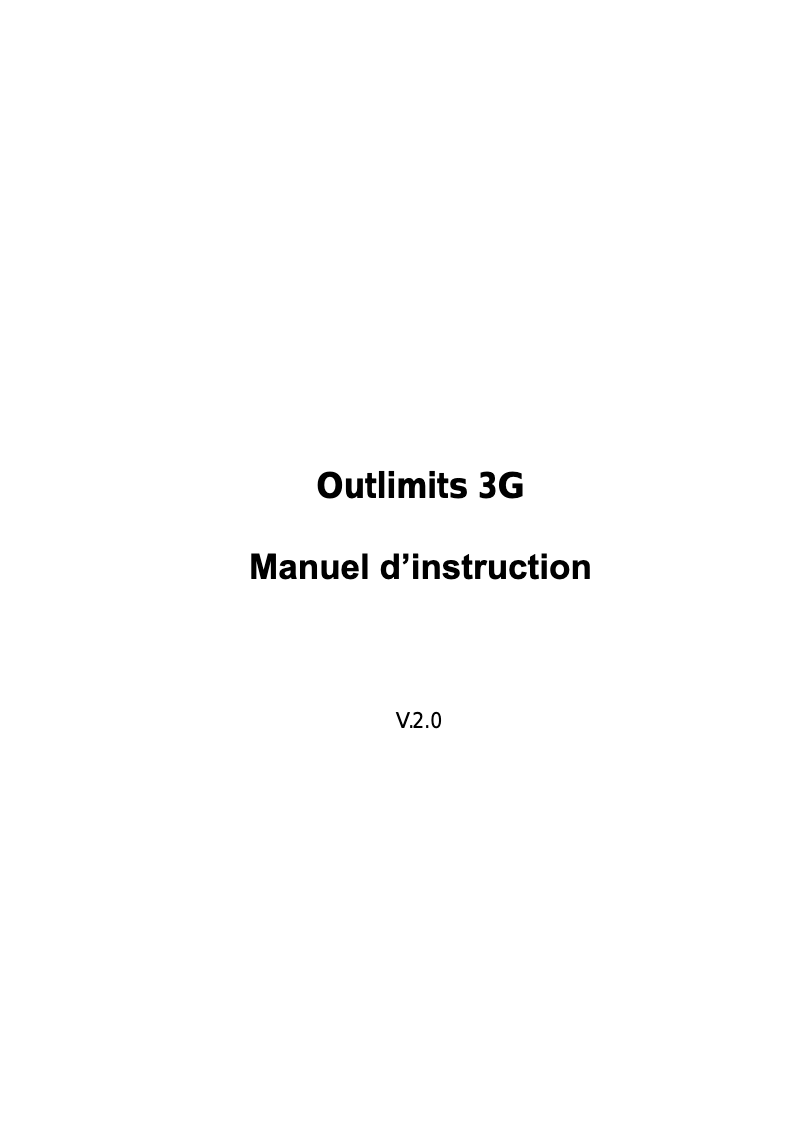 Page 1 de la notice Manuel utilisateur ITT OutLimits 3G
