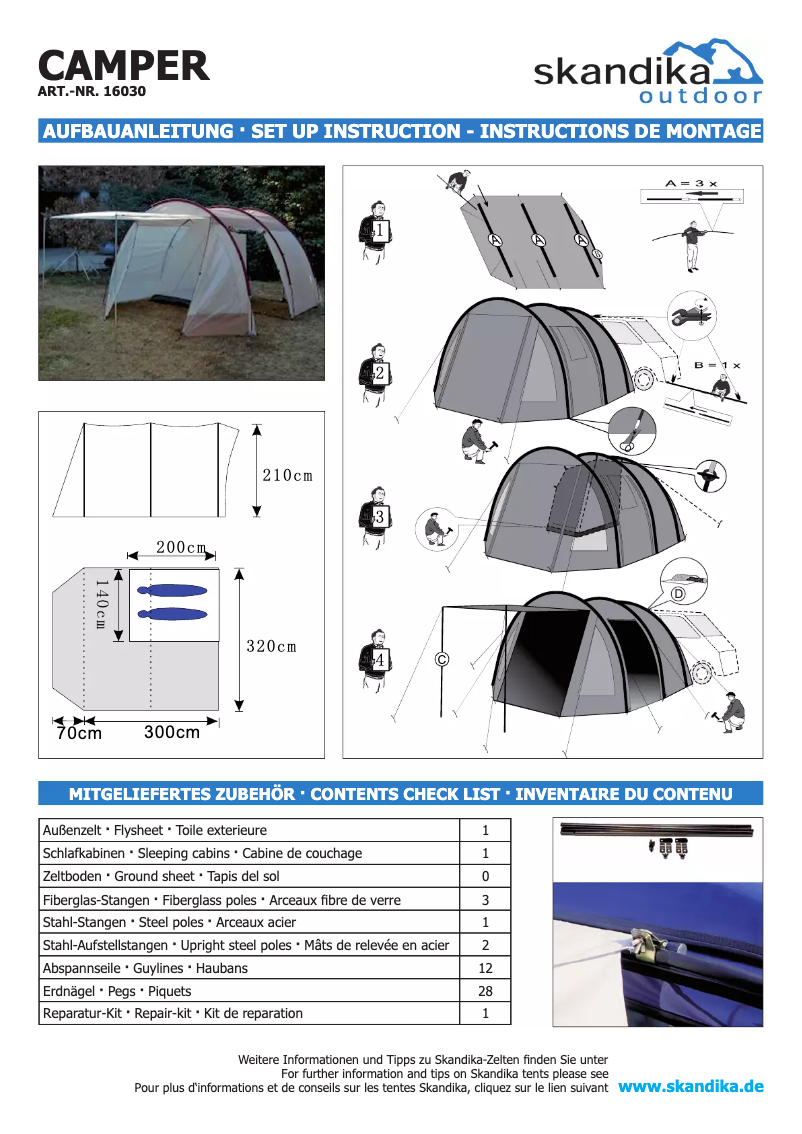 Page n°1 - Manuel utilisateur Skandika Camper