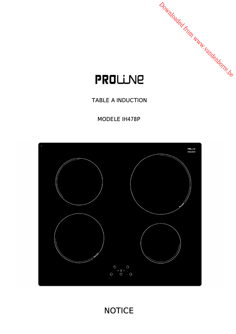 Page 1 de la notice Manuel utilisateur Proline IH 478 P