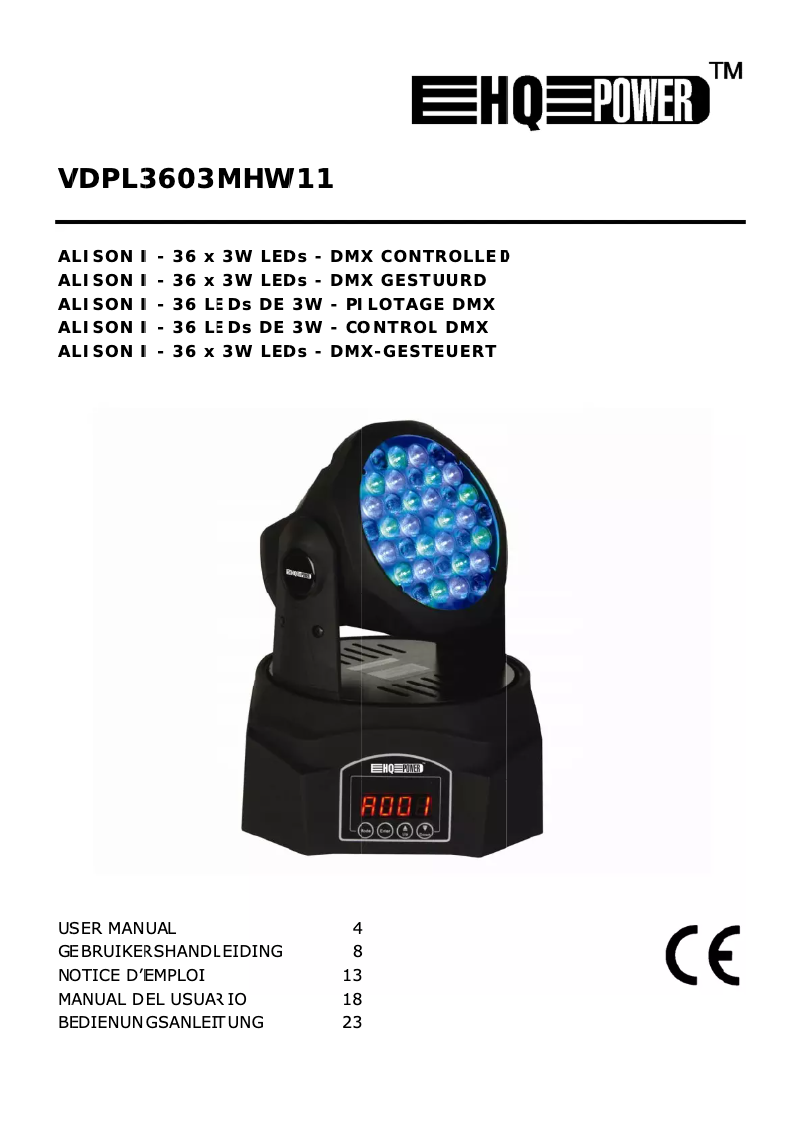 Page n°1 - Manuel utilisateur HQ Power Alison I