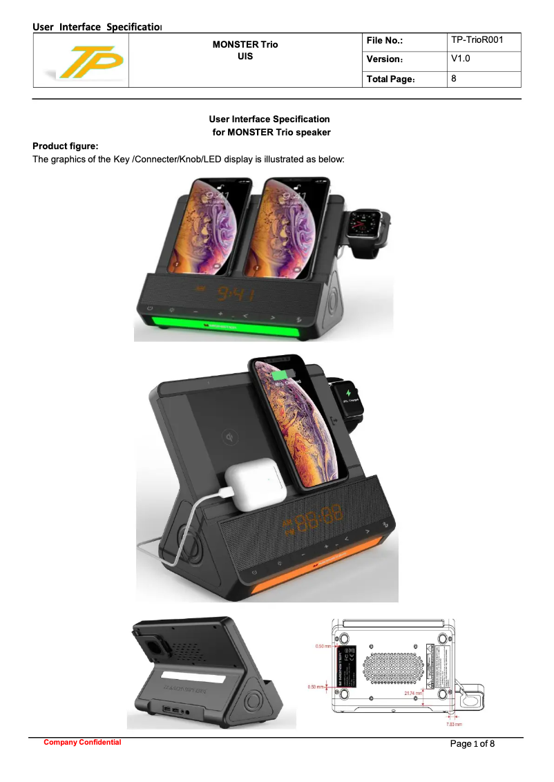 Page 1 de la notice Manuel utilisateur Monster Trio