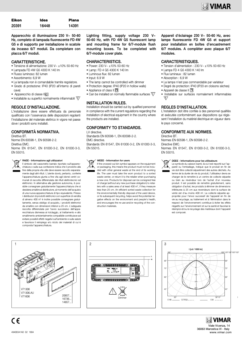 Page n°1 - Manuel utilisateur Vimar 16448