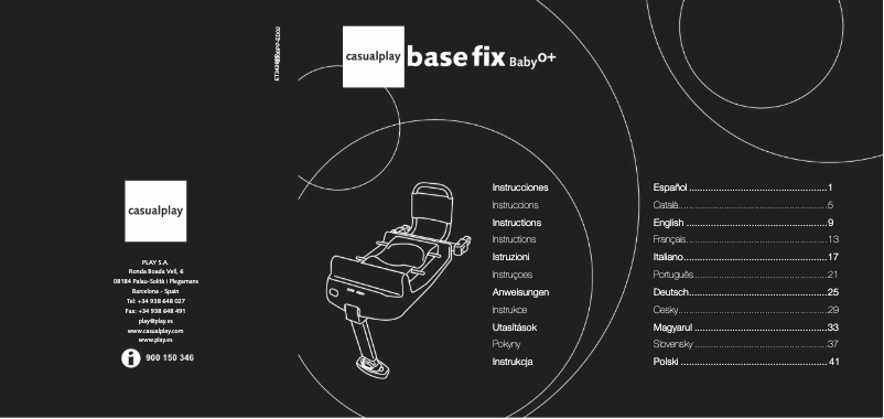 Page n°1 - Manuel utilisateur Casualplay Basefix baby