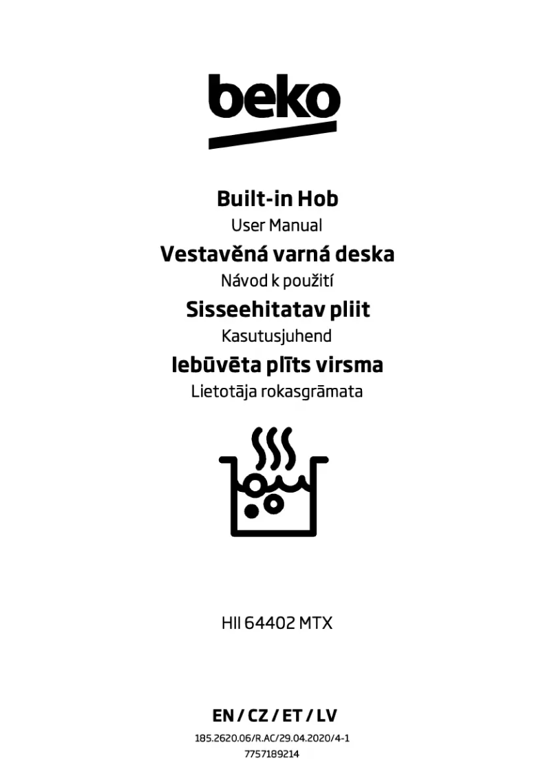 Page n°1 - Manuel utilisateur Beko HII 64402 MTX