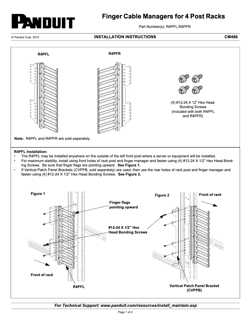 Page n°1 - Manuel utilisateur Panduit R4PFL