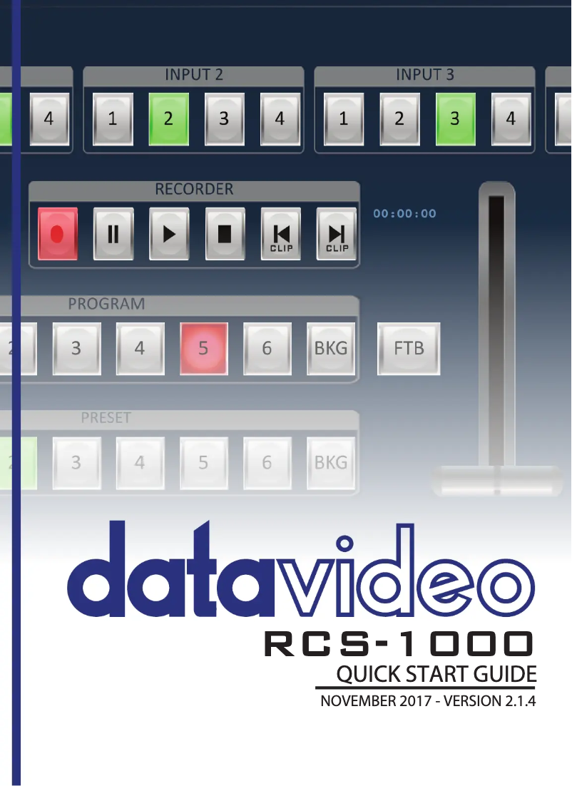 Page n°1 - Manuel utilisateur DataVideo RCS-1000
