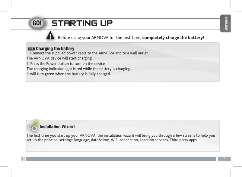 Page 1 de la notice Manuel utilisateur Archos Arnova 10C G3