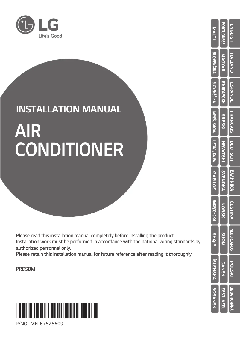 Page 1 de la notice Manuel utilisateur LG PRDSBM