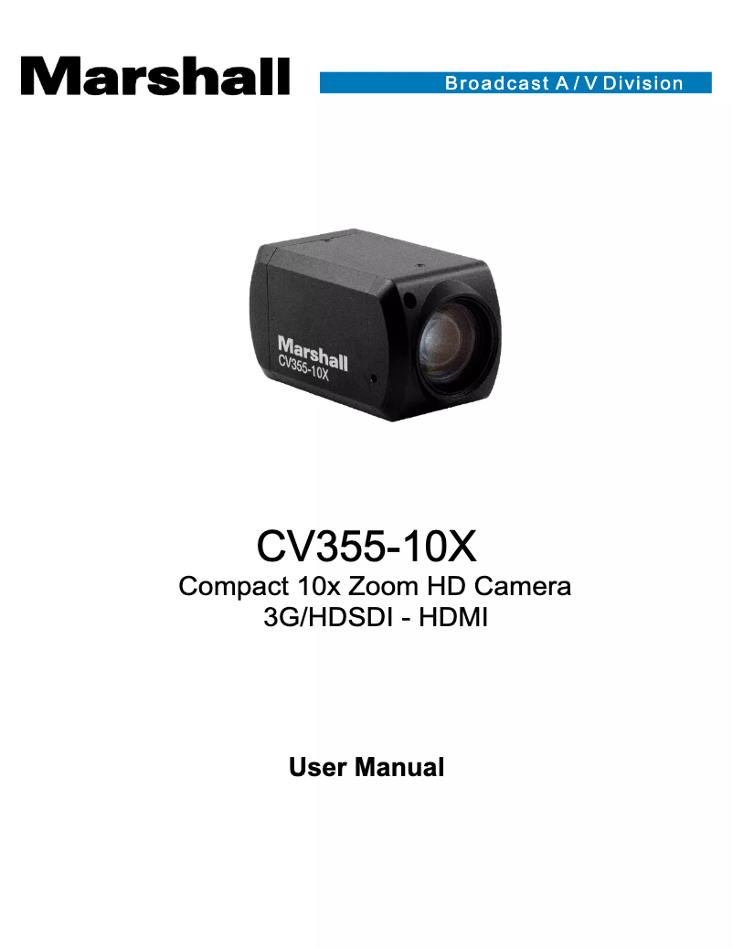 Page n°1 - Manuel utilisateur Marshall Electronics CV355-10X