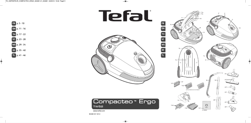 Page n°1 - Manuel utilisateur Tefal Compacteo Ergo TW535388