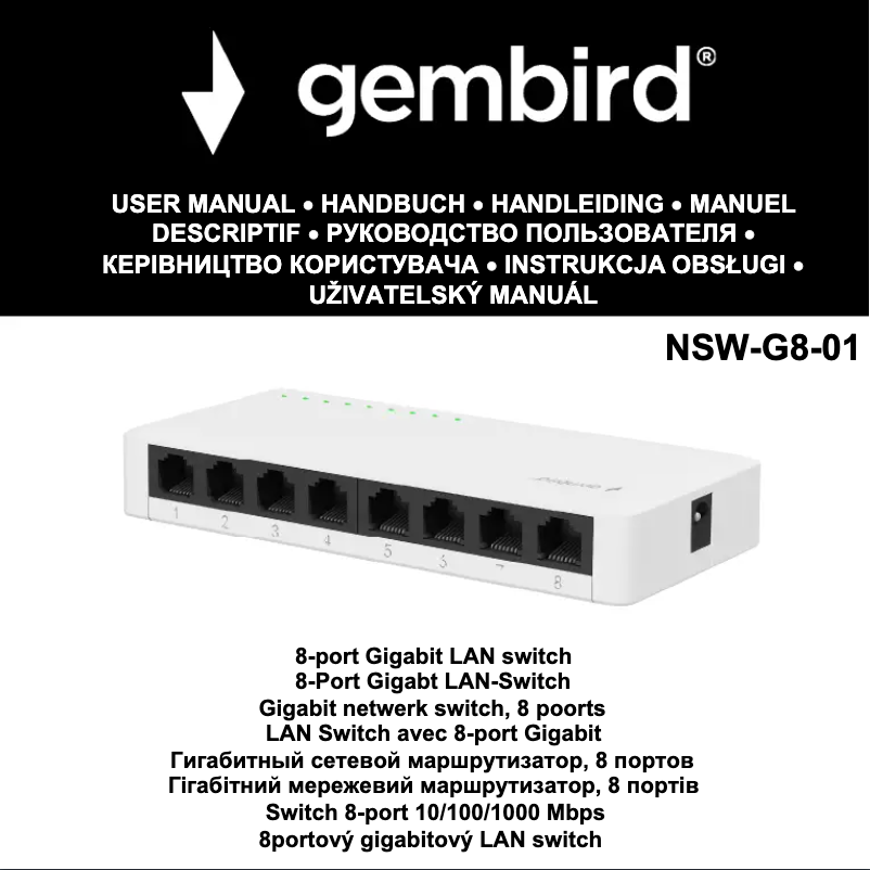 Page n°1 - Manuel utilisateur Gembird NSW-G8-01