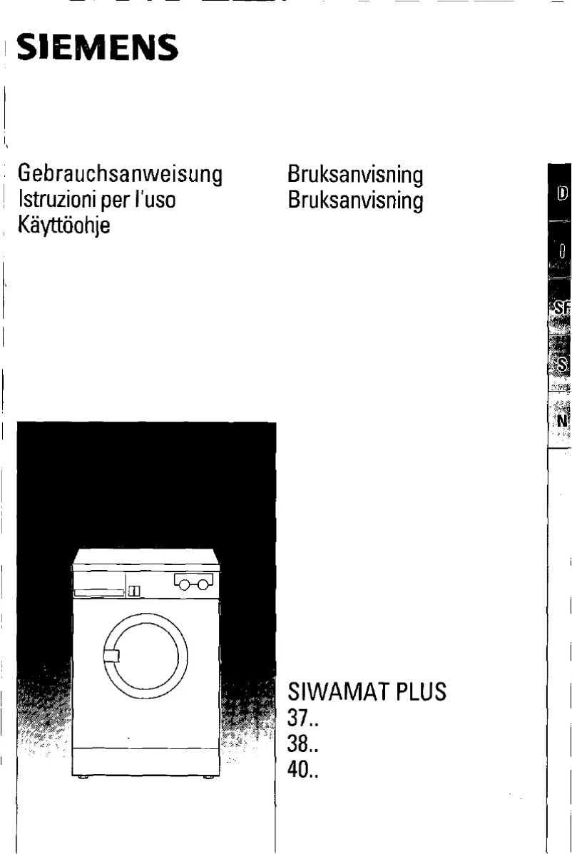 Image de la première page du manuel de l'appareil Siwamat Plus 3803