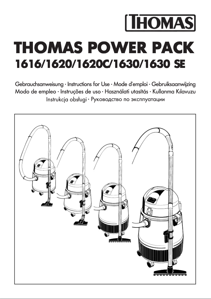 Page n°1 - Manuel utilisateur Thomas Power Pack 1620