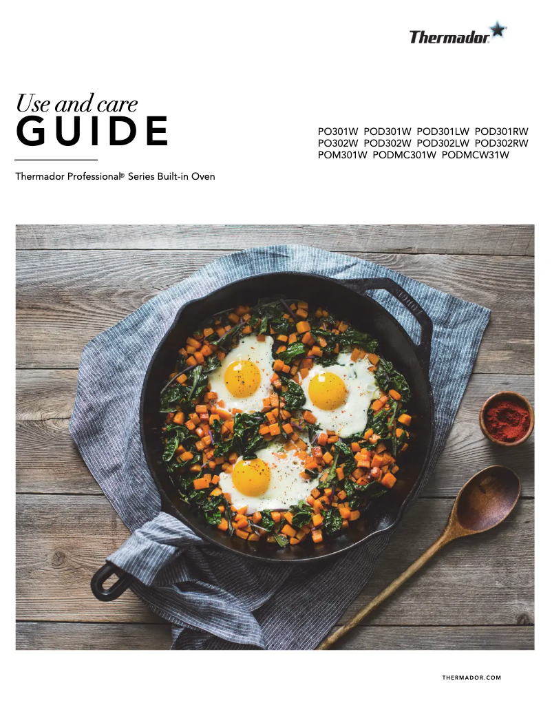 Page 1 de la notice Manuel d'utilisation et d'entretien Thermador PO301W