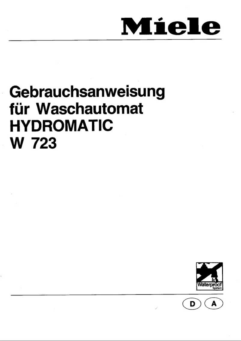 Página 1 del manual Manual de usuario Miele Hydromatic W 723