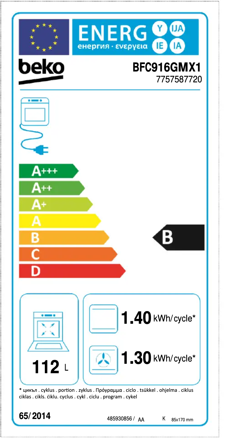 Image de la première page du manuel de l'appareil BFC916GMX1