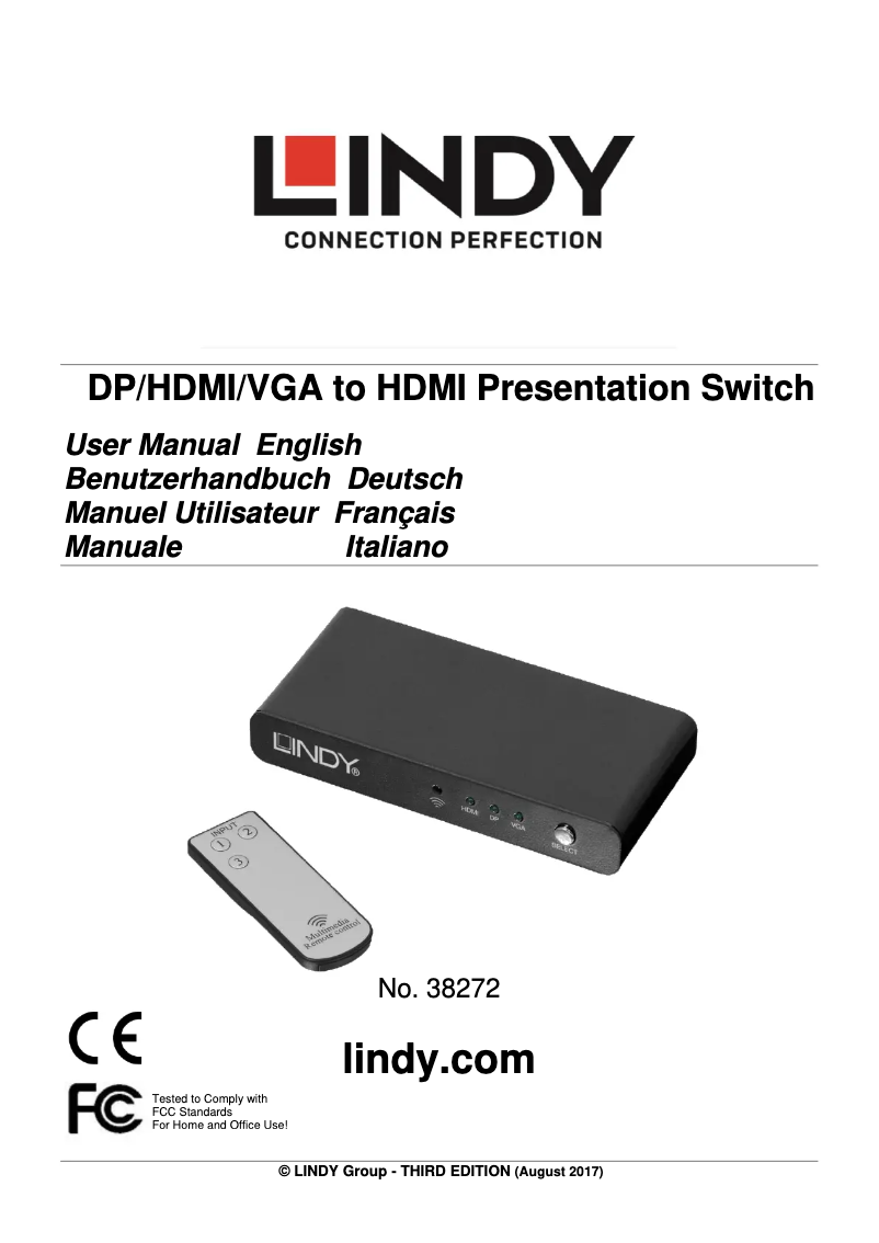 Page n°1 - Manuel utilisateur Lindy 38272